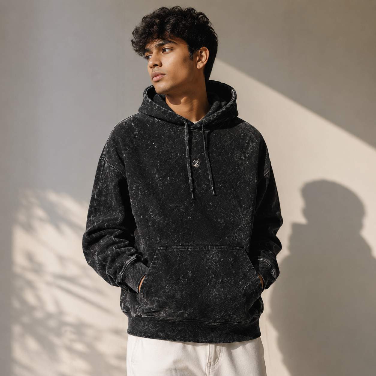 Zenrola_Heavyweight_Acid_Wash_Hoodie_Black_Model