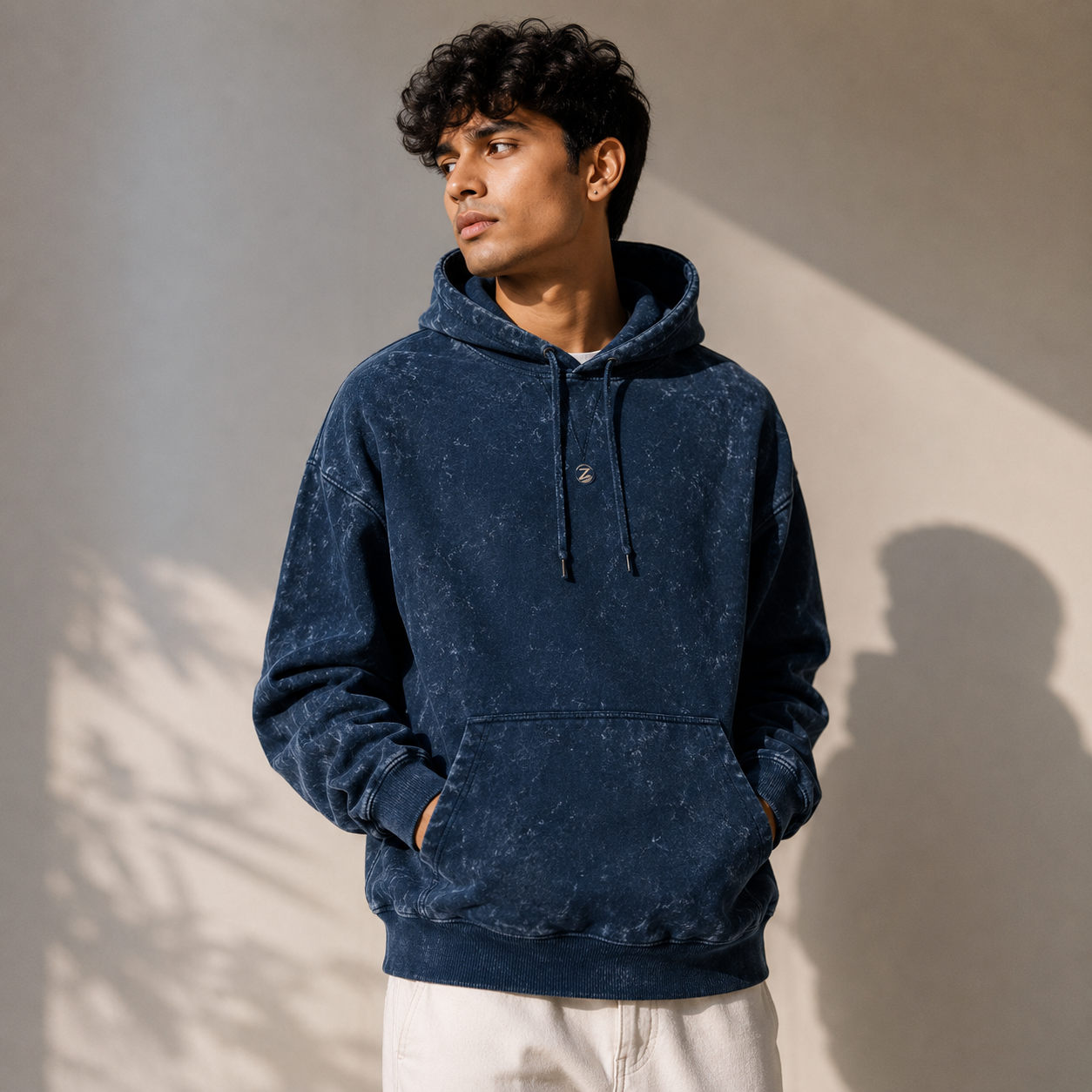 Zenrola_Heavyweight_Acid_Wash_Hoodie_Navy_Blue_Model