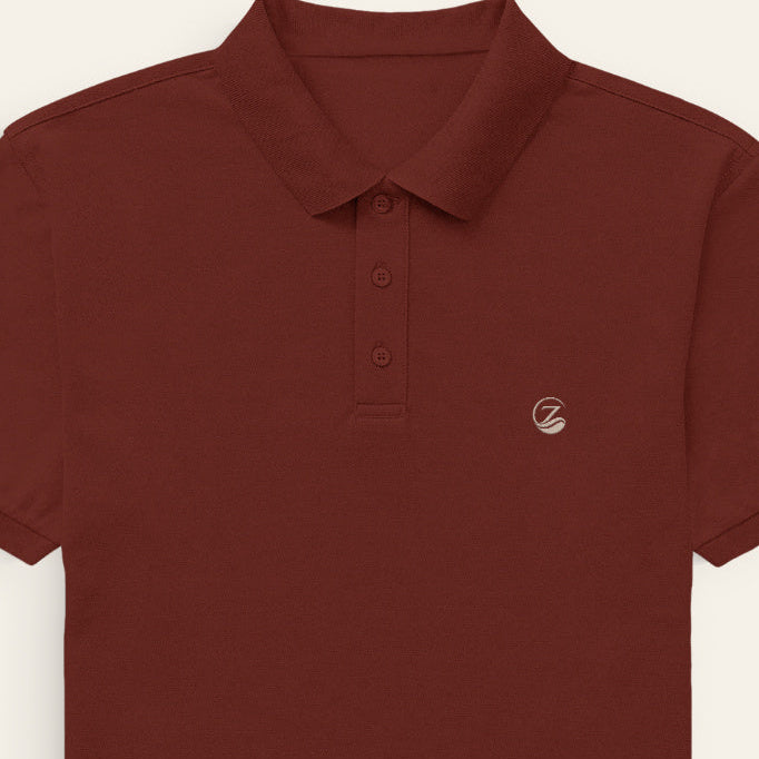 Zenrola Men's Airtex Polo Shirt – Brick Red