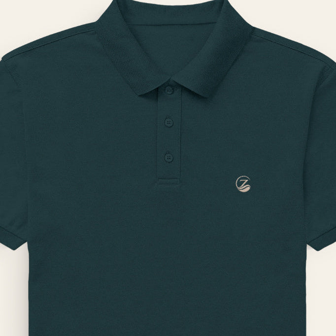 Zenrola Men's Airtex Polo Shirt – Petrol Blue