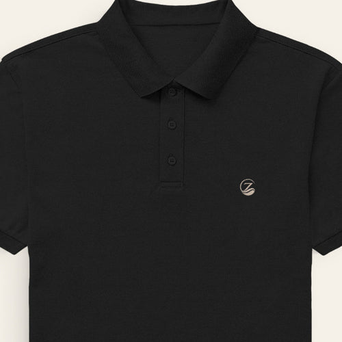 Zenrola Men's Airtex Polo Shirt – Black – View