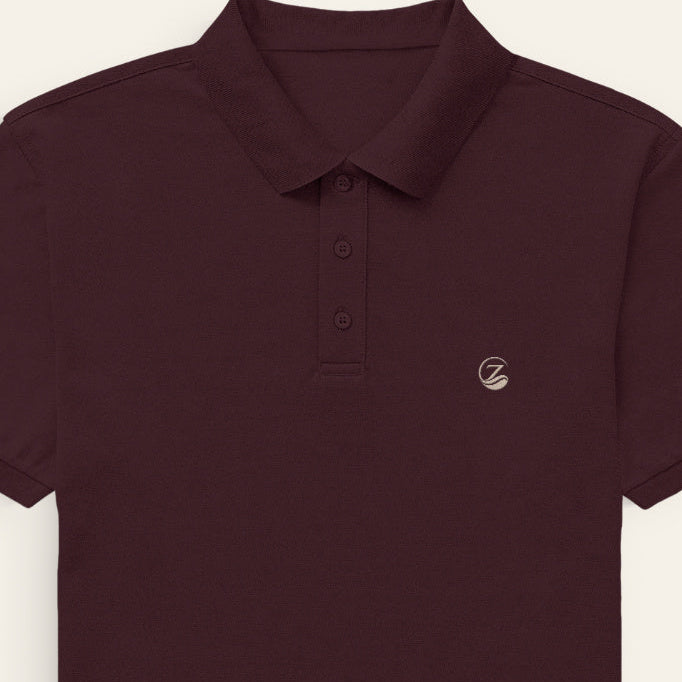 Zenrola Men's Airtex Polo Shirt – Maroon