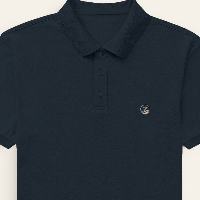 Zenrola Men's Airtex Polo Shirt – Navy Blue – View