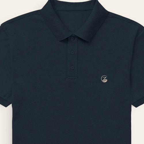 Zenrola Men's Airtex Polo Shirt – Navy Blue – View