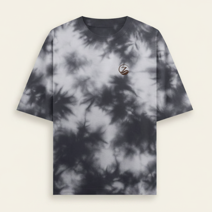 Zenrola Drift Tie-Dye Oversized Tee – Warm Off-White Background