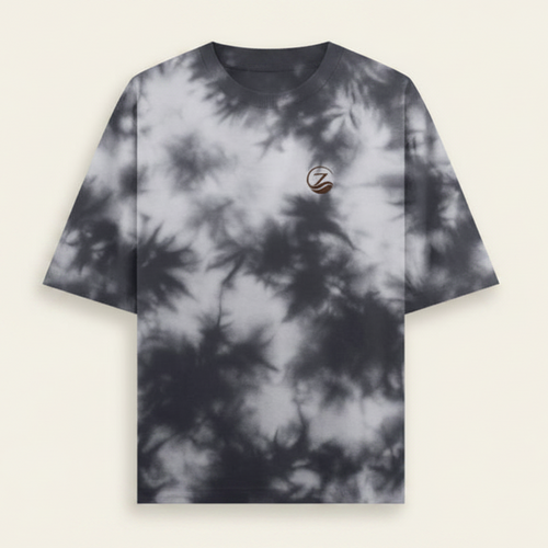 Zenrola Drift Tie-Dye Oversized Tee – Warm Off-White Background