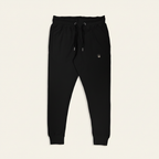 Zenrola Elevated Lounge Joggers in Black – Flat Lay Front View