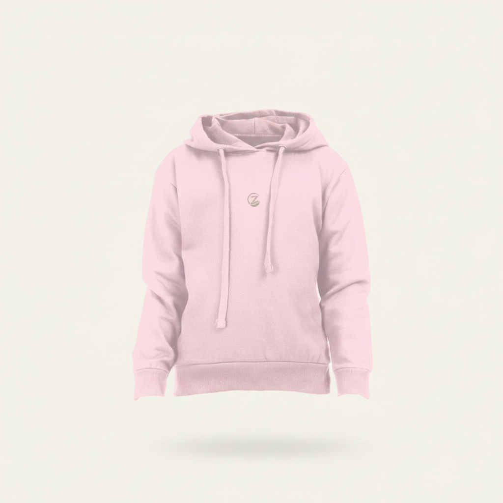 Zenrola Little Cloud Hoodie – Baby Pink Ghost Mannequin