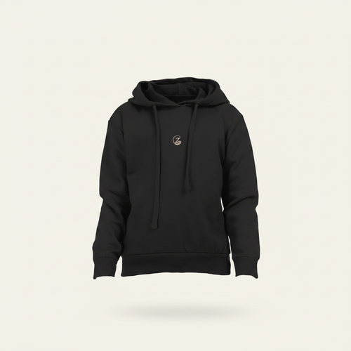 Zenrola Little Cloud Hoodie – Black Ghost Mannequin with Shadow