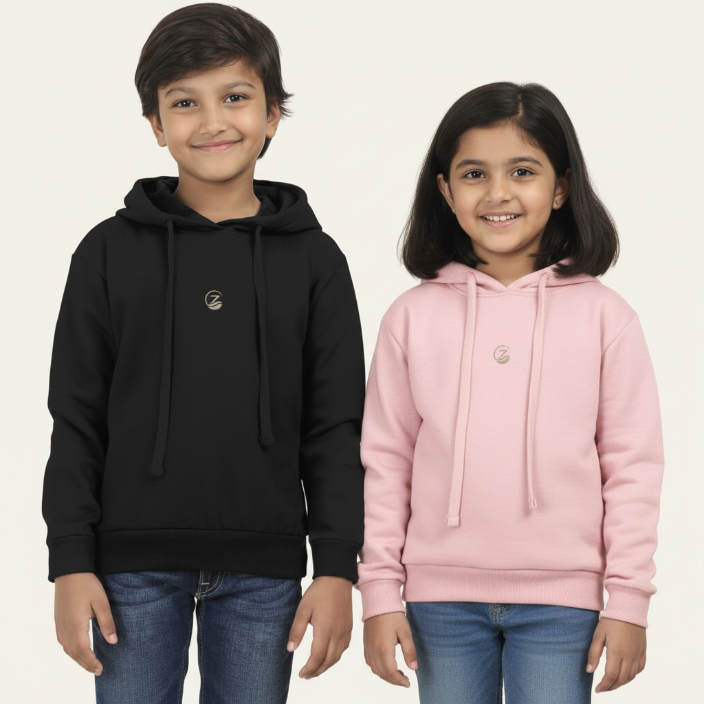 Zenrola Little Cloud Hoodie – Black & Pink Duo