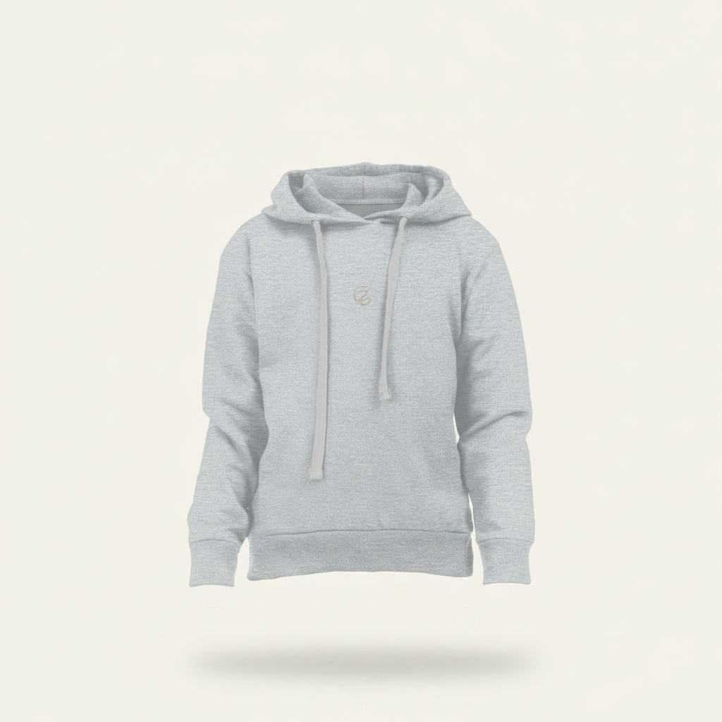 Zenrola Little Cloud Hoodie – Grey Melange Ghost Mannequin