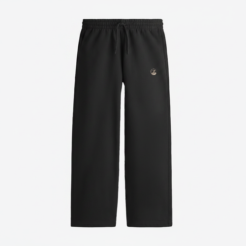 Zenrola Terry Sweatpants in Black – Ghost Mannequin Front View