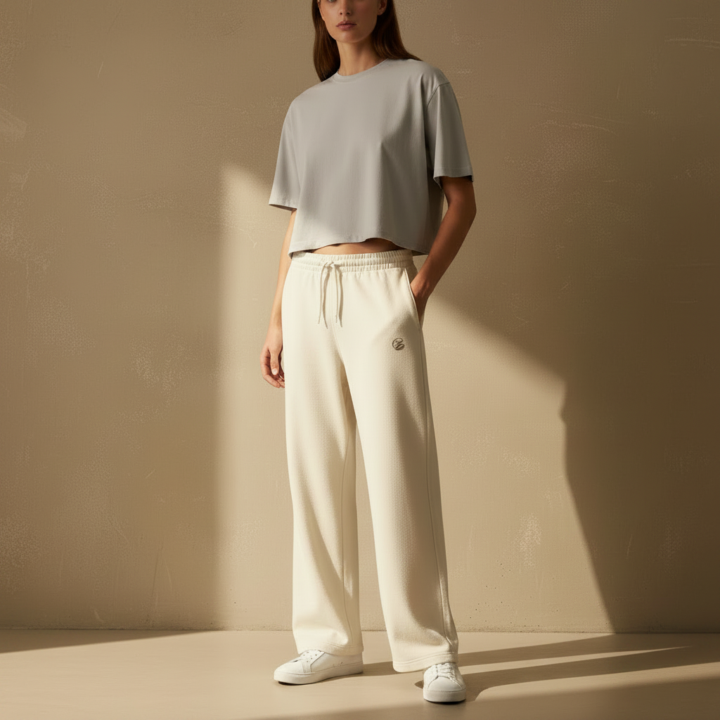 Zenrola Terry Sweatpants – Off White Female Full Body