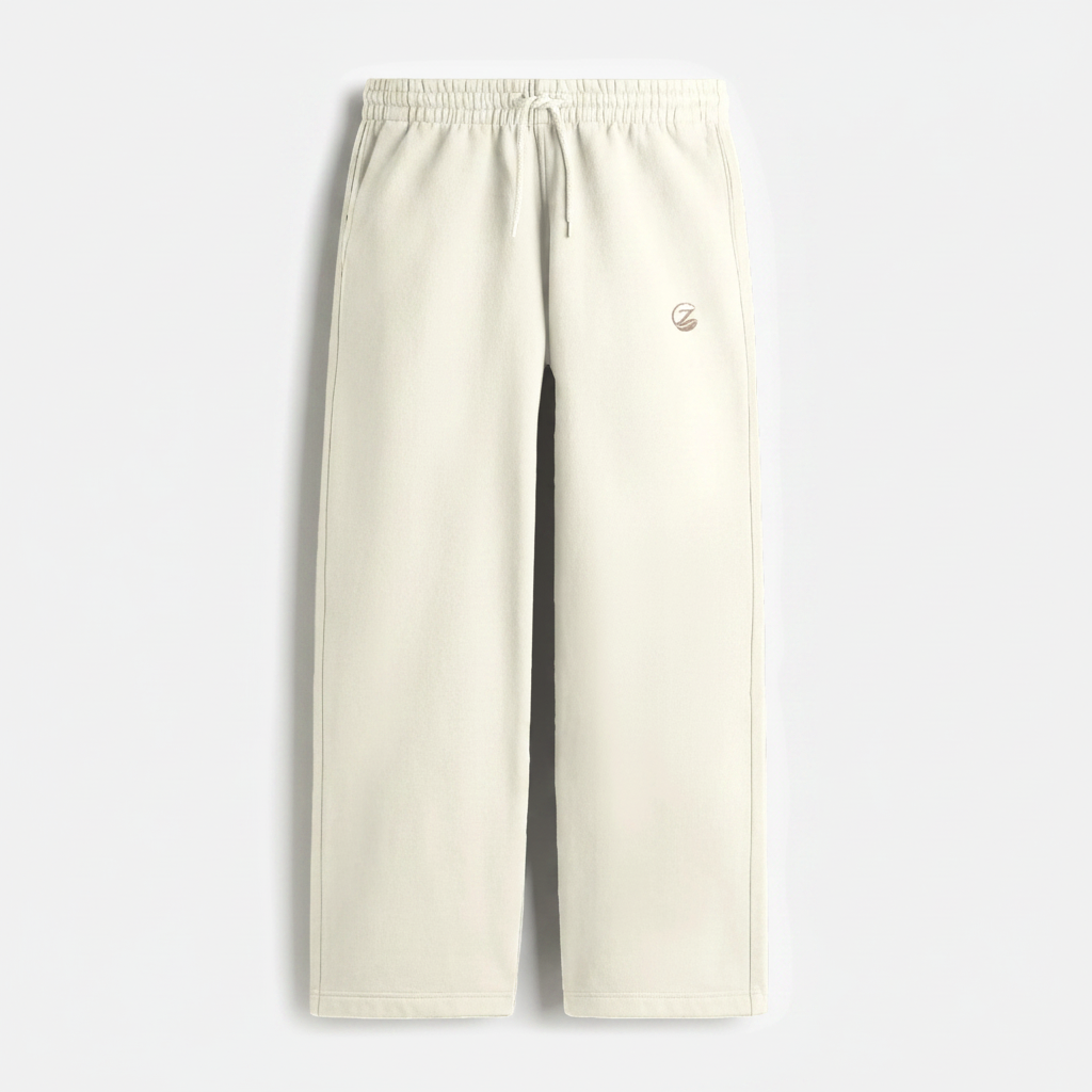 Zenrola Terry Sweatpants in Off White – Ghost Mannequin Front View