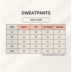 Zenrola Terry Sweatpants Size Chart