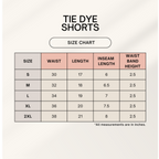 Zenrola Tie-Dye Shorts Size Chart